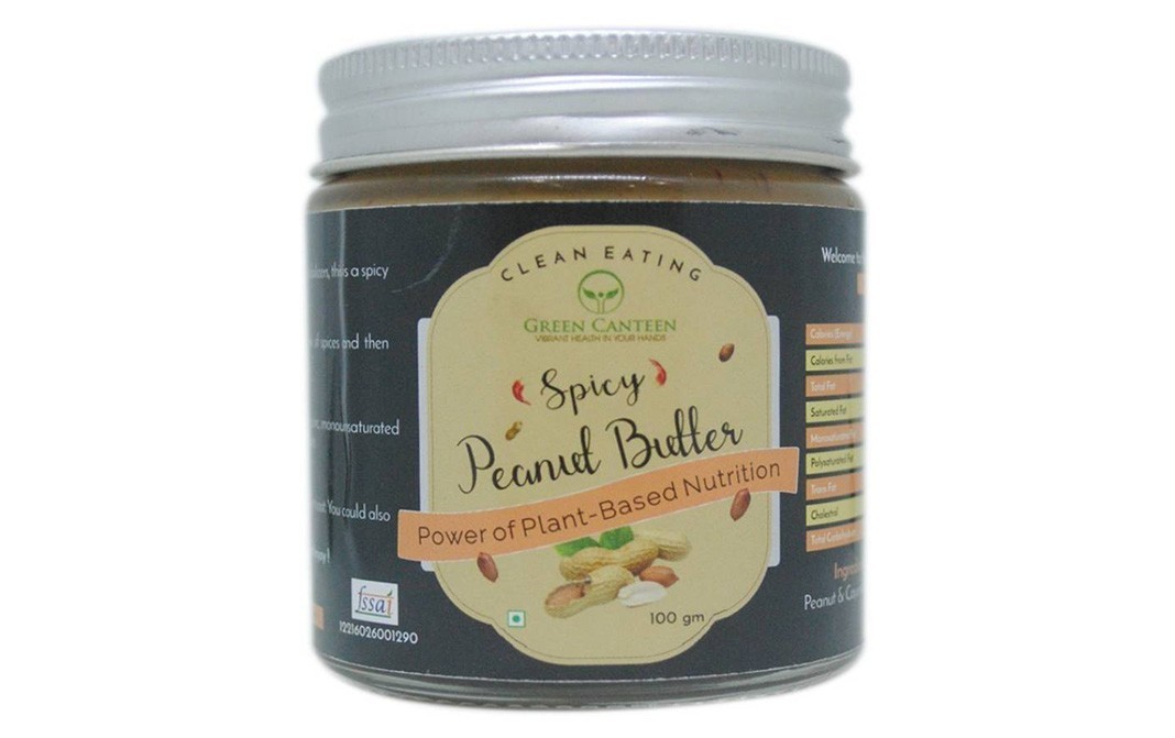 Green Canteen Spicy Peanut Butter   Glass Jar  100 grams